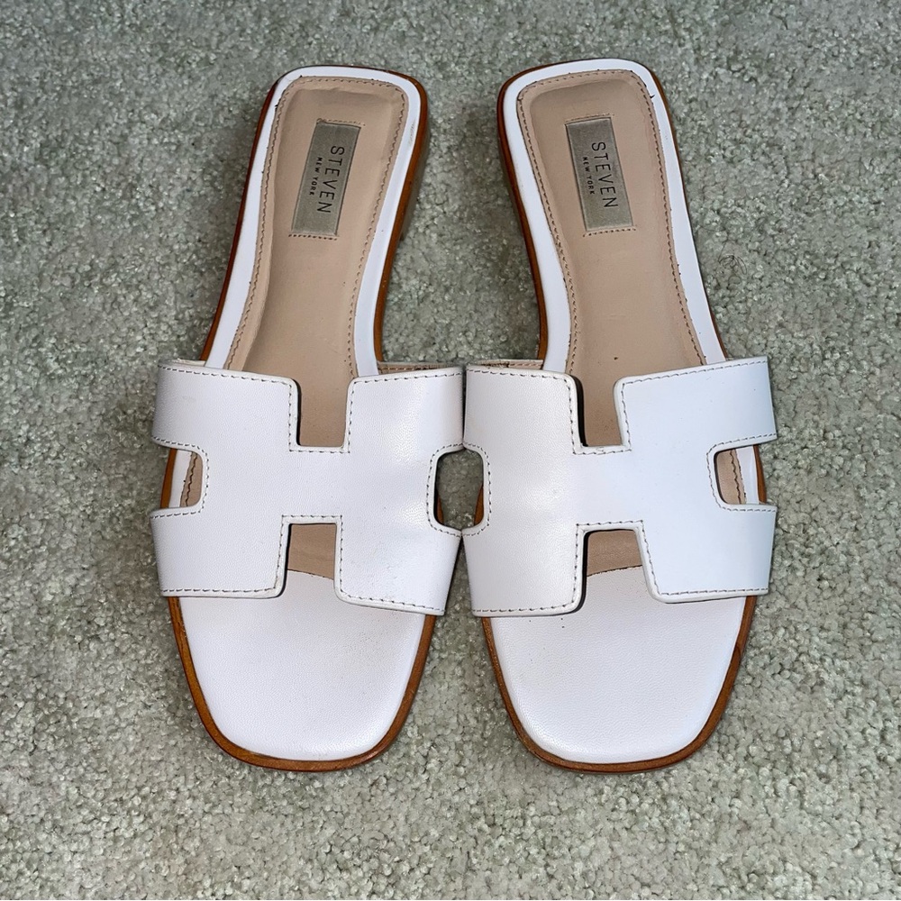 Seven Women's White Slide Sandals